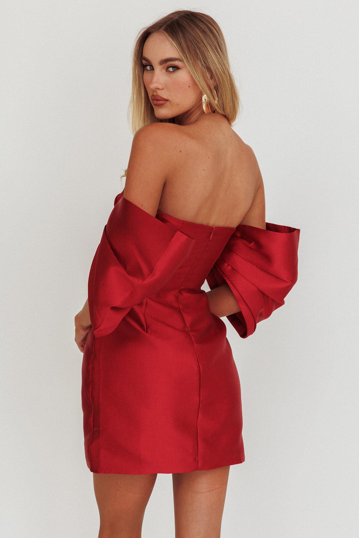 Magnolia | Off-Shoulder Mini Dress - Red