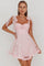 Oliana | Jacquard Organza Mini Dress - Blush
