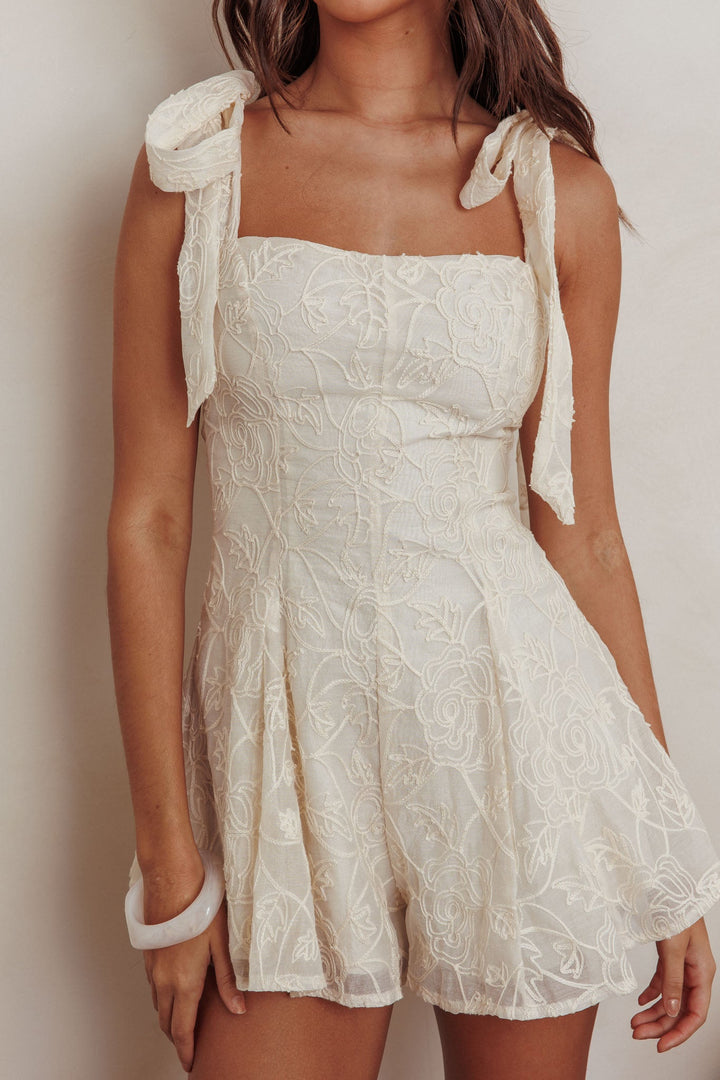 Elodie | Feminine Romper - Cream