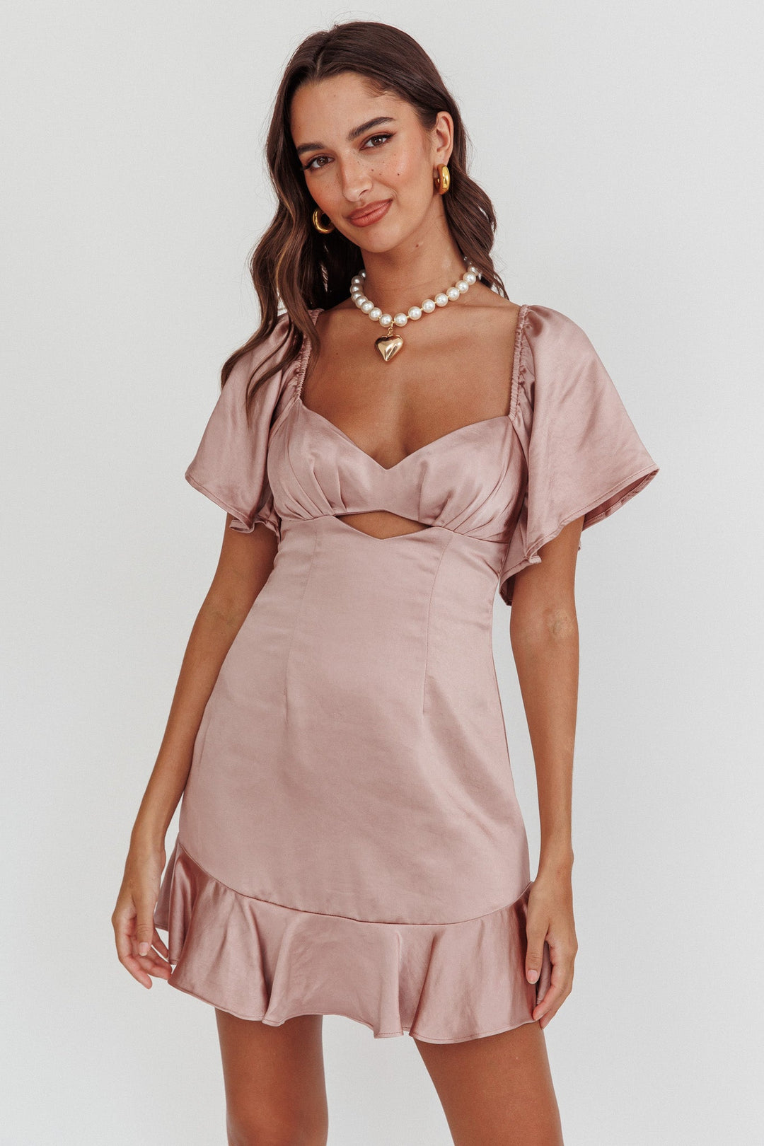 Isabella | Ruffle Mini Dress - Blush