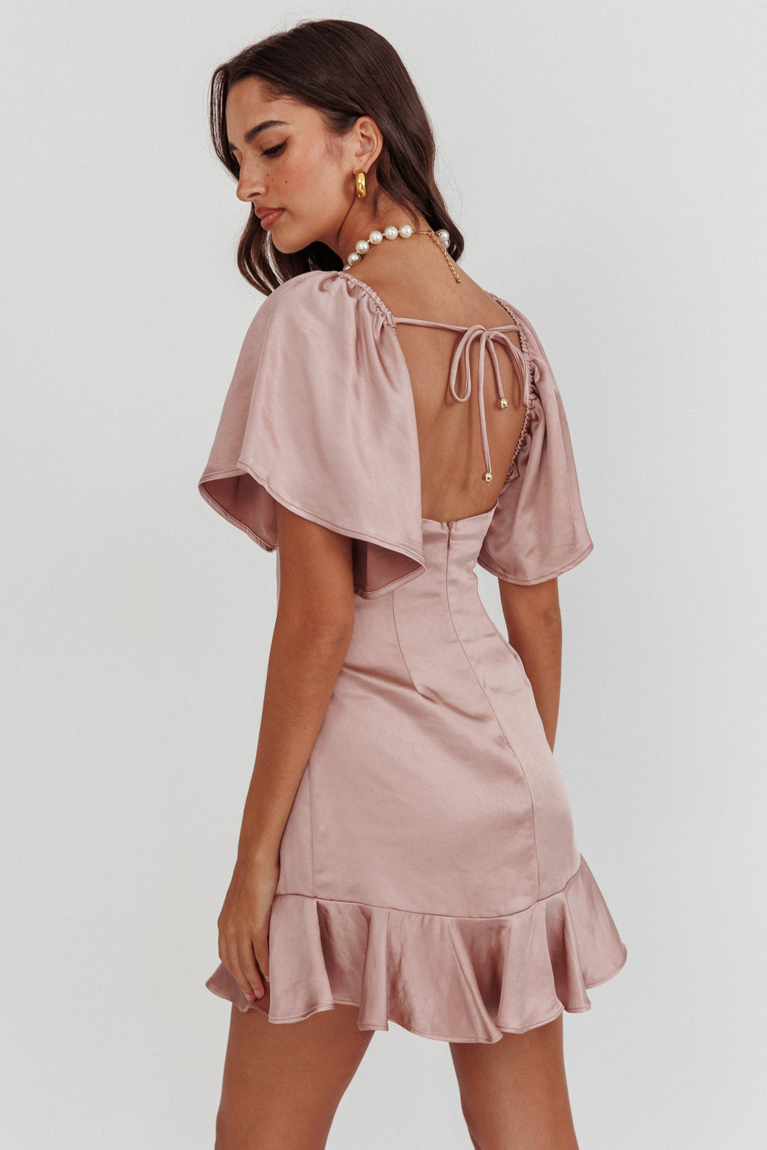 Isabella | Ruffle Mini Dress - Blush
