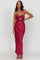 Isabelle | Strapless Satin Maxi Dress - Plum