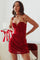 Fortune | Lace Trim Mini Dress - Burgundy