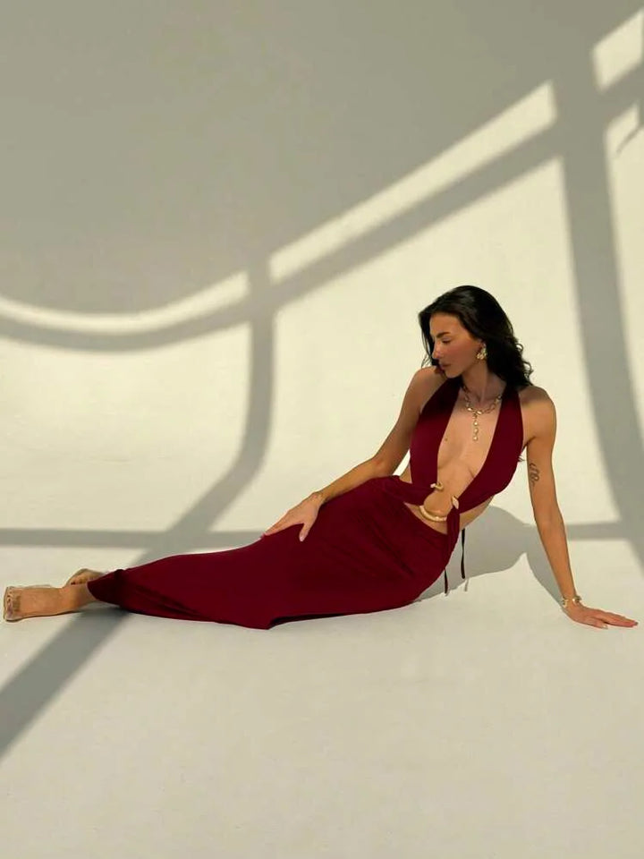 Zerina | Plunge Cutout Maxi Dress