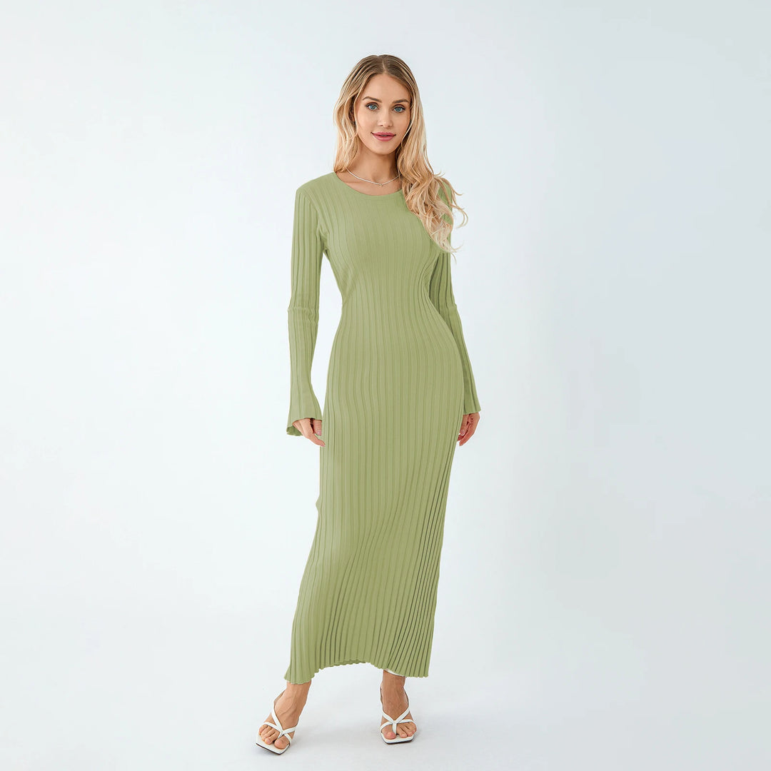 Mia - Ribbed Knit Maxi Dress