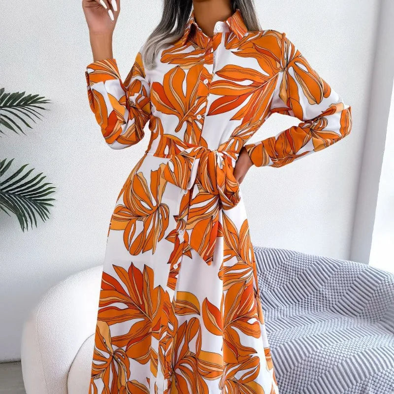 Lala | Floral Shirt Maxi Dress