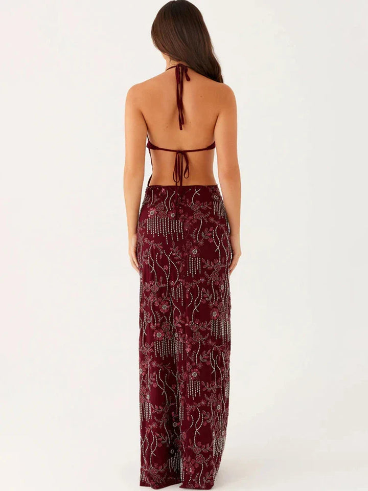 Arabella | Backless Sequin Maxi Dress