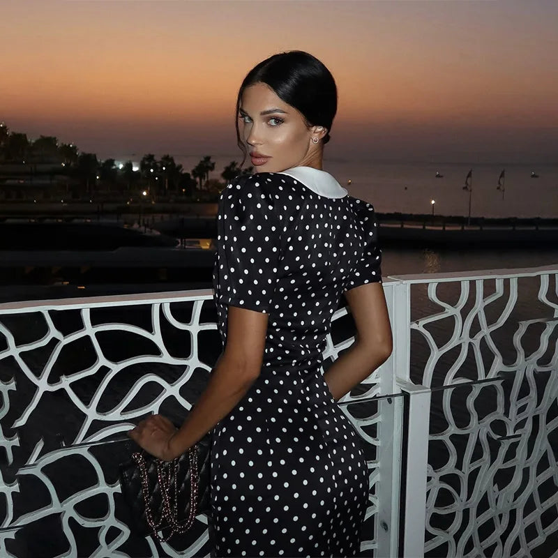 Amelia | Polka Dot Maxi Dress