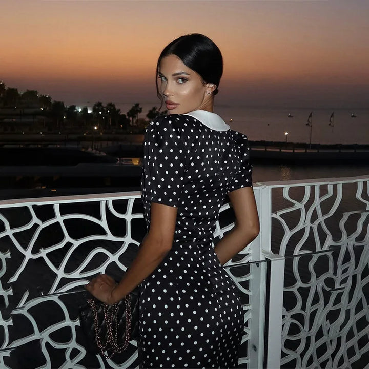 Amelia | Polka Dot Maxi Dress