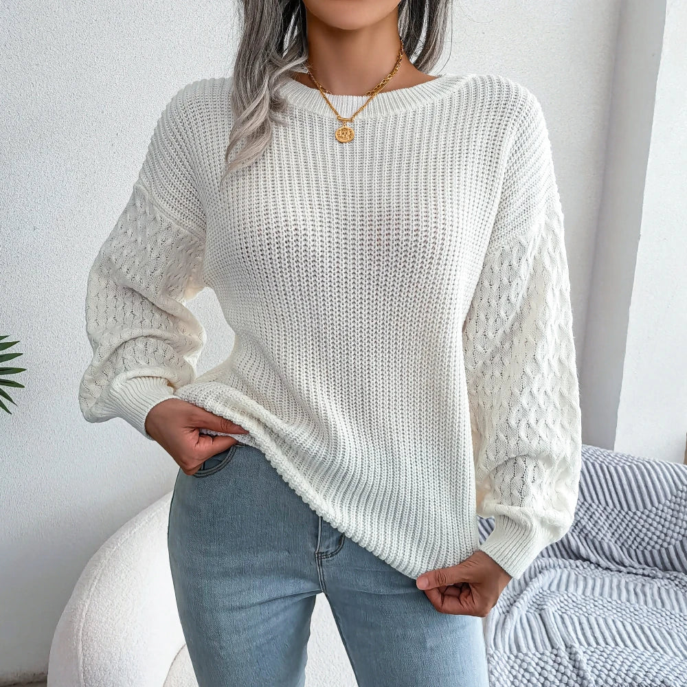 Lena - Textured Round‑Neck Jumper