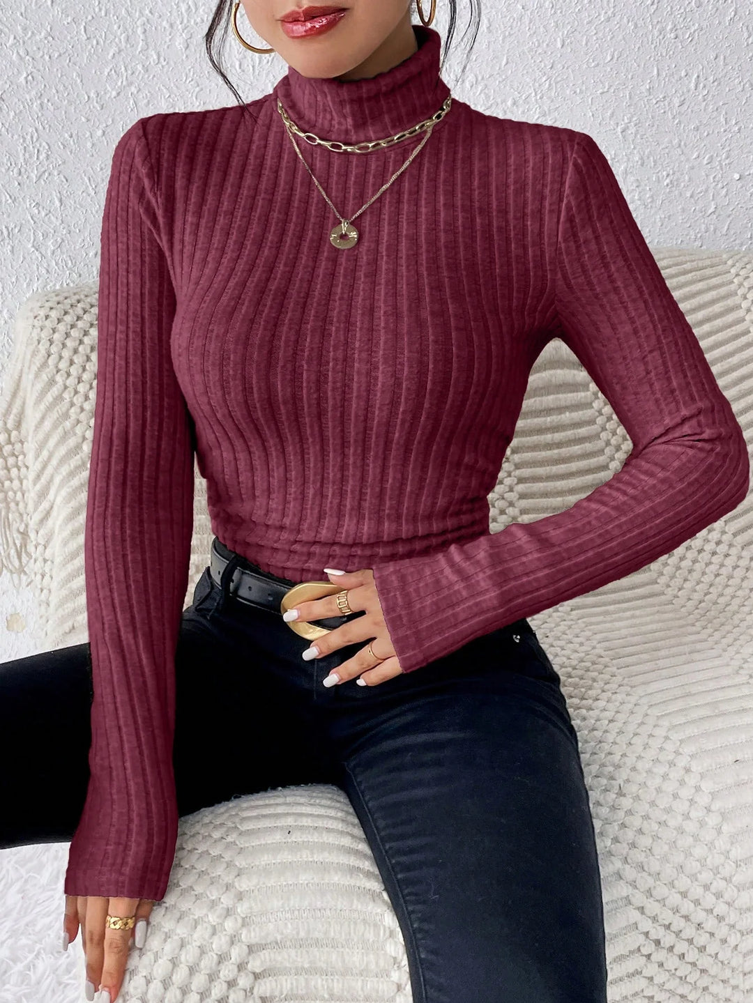 Raya - Ribbed Roll Neck