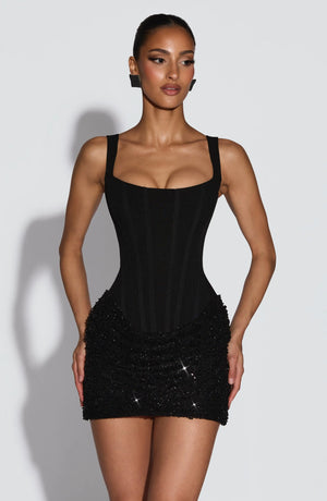 Sequin | Mini Dress - Glamour Black