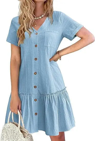 Keilah | Breezy Button Mini Dress