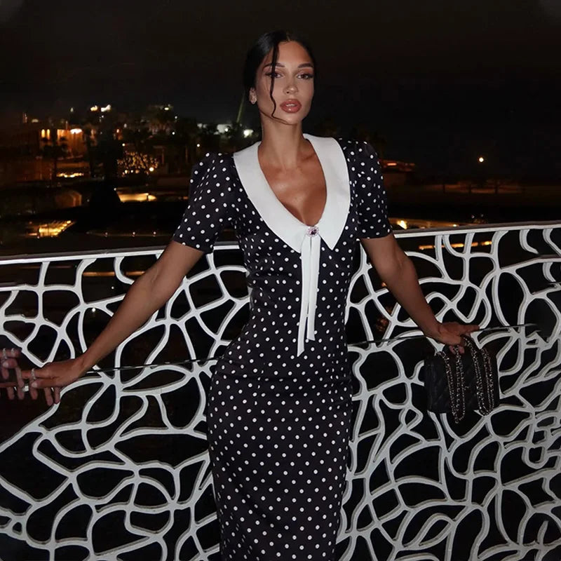 Amelia | Polka Dot Maxi Dress