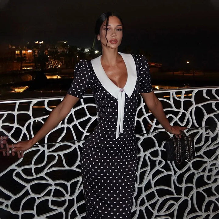 Amelia | Polka Dot Maxi Dress
