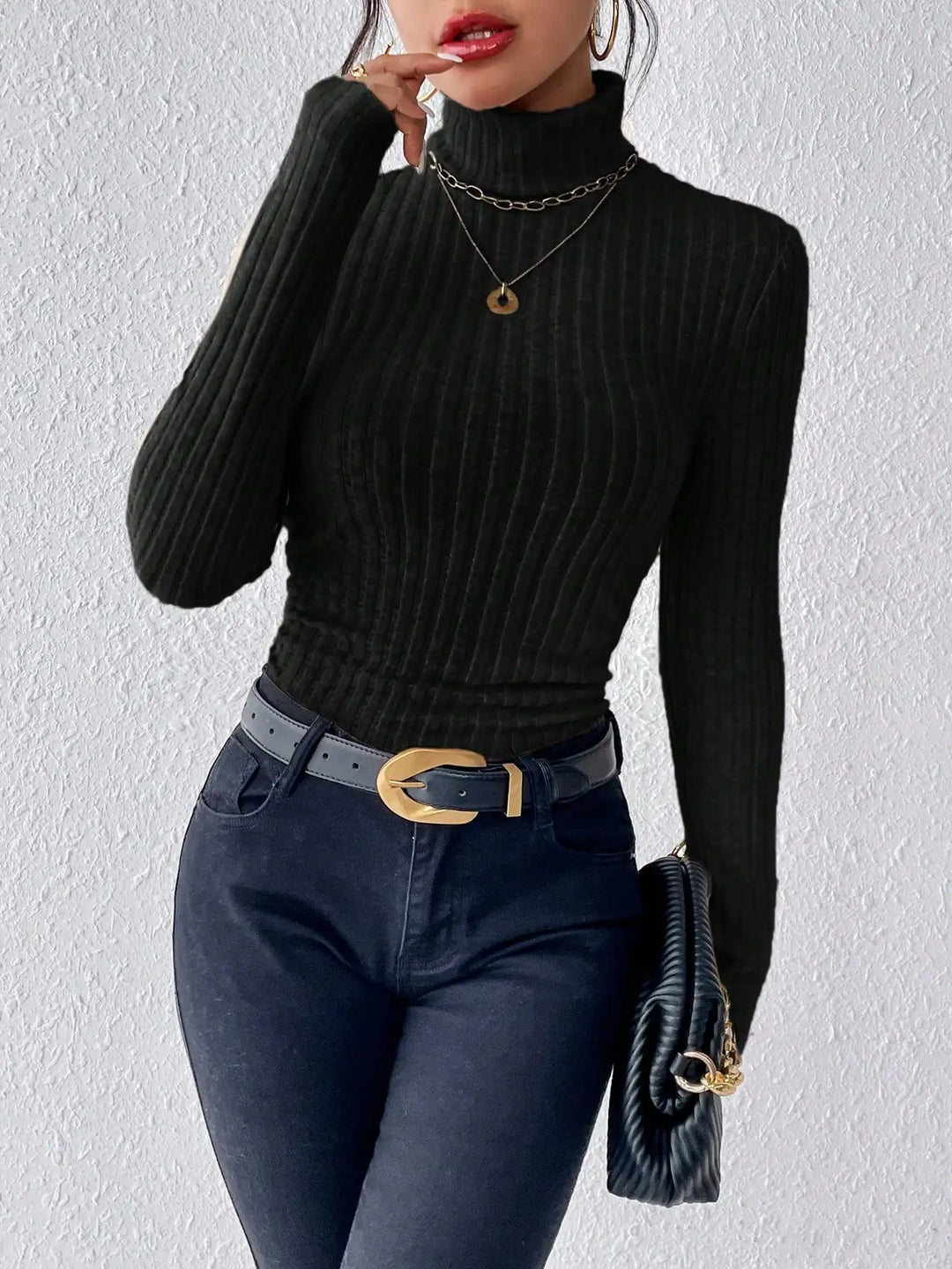 Raya - Ribbed Roll Neck