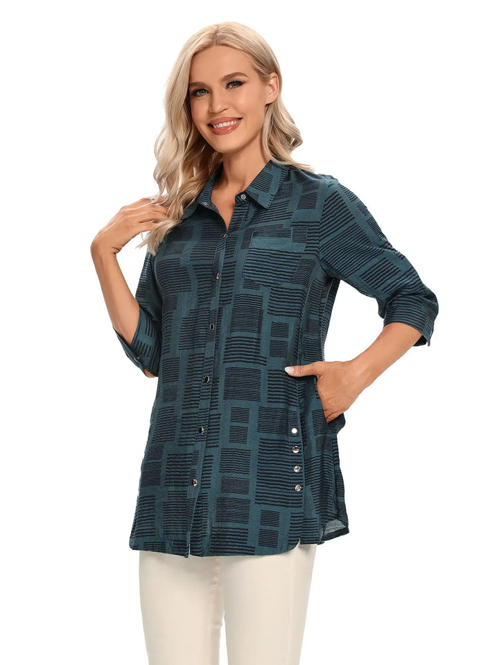 Evie - Casual  Button-Through Blouse