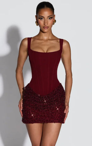 Sequin | Mini Dress - Glamour Red
