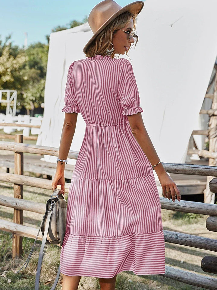 Elodie | Breezy Striped Midi Dress