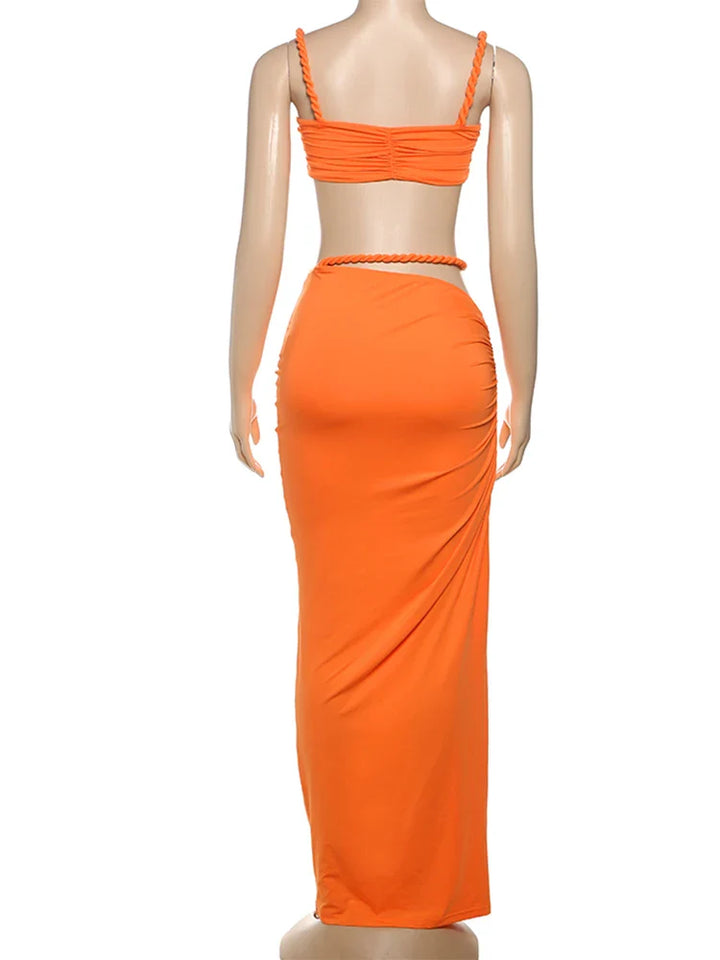 Velmira | Backless Skirt Set