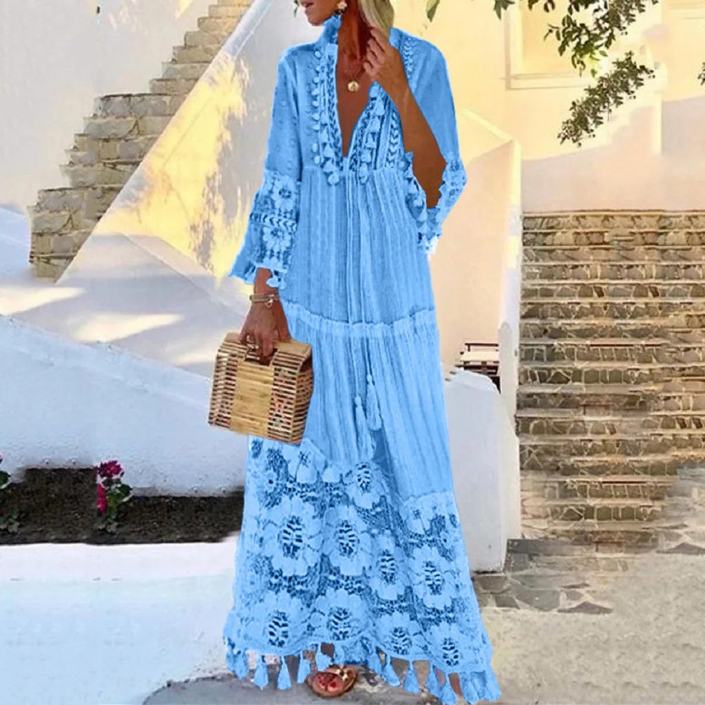 Izzy | Bohemian Lace Maxi Dress