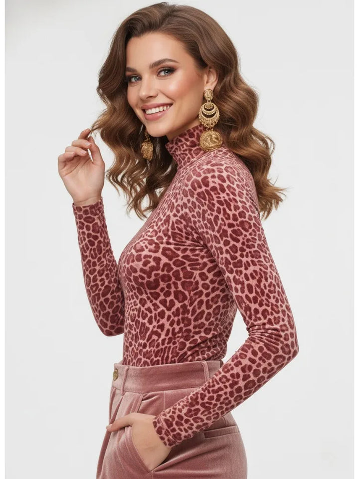 Isabella - Leopard High-Neck Top