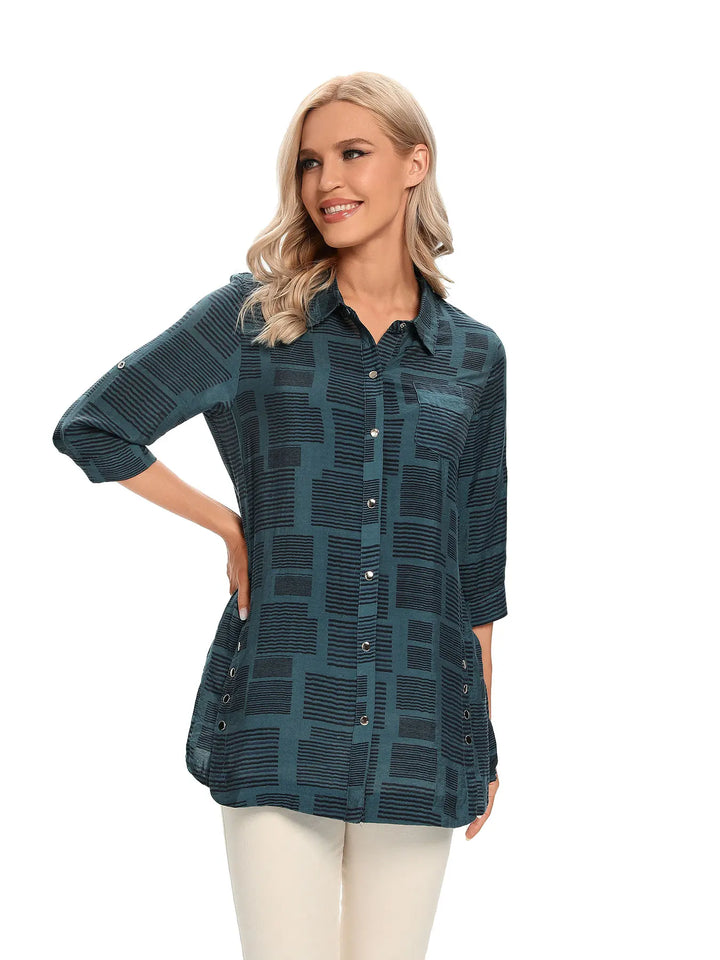 Evie - Casual  Button-Through Blouse