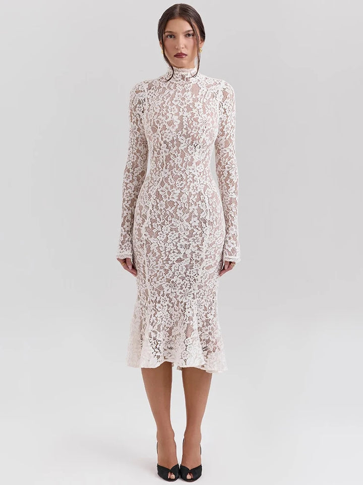 Elira - Lace Contour Midi Dress