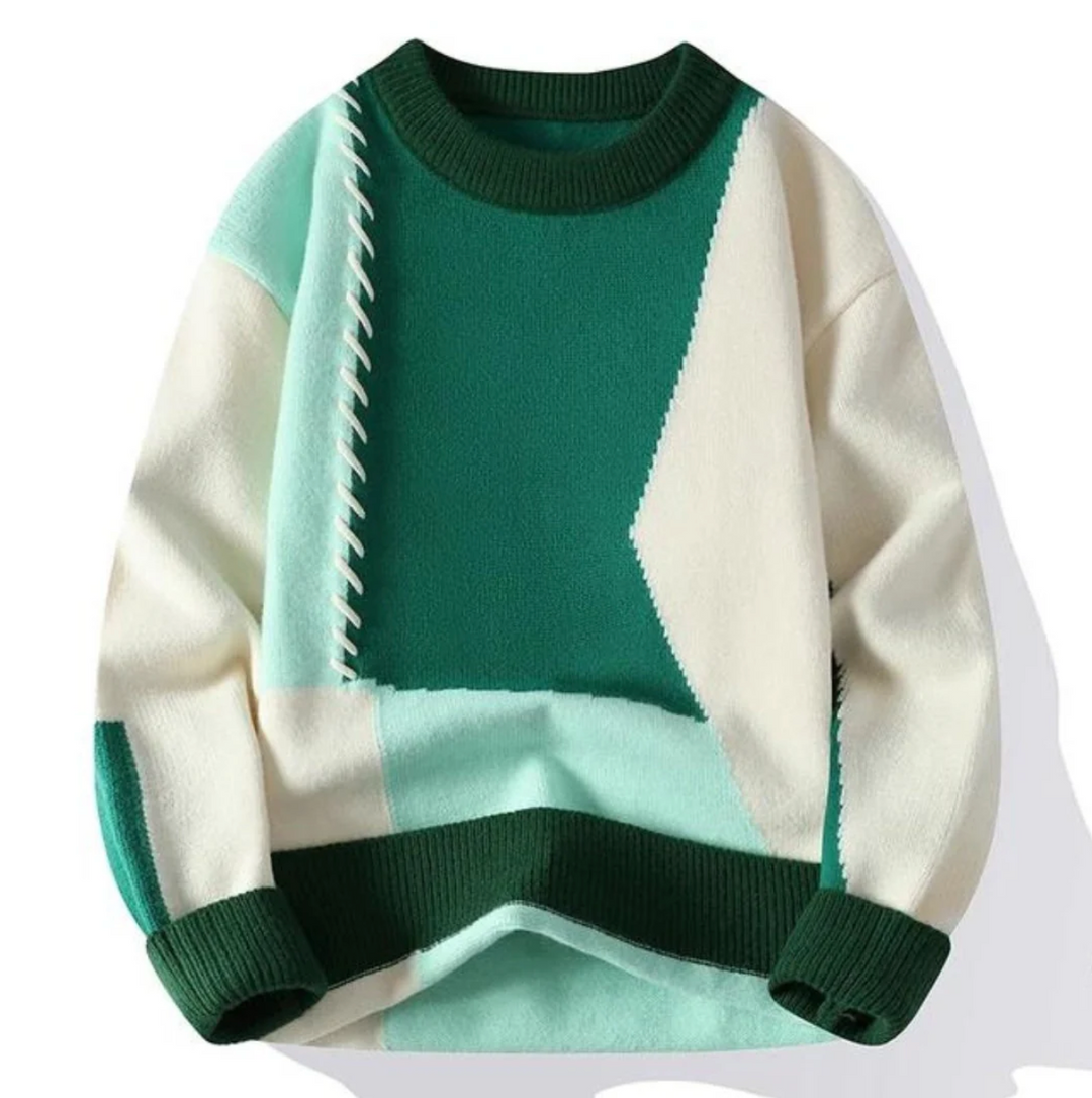 Patchwork | Artistic Wool Knit Sweater