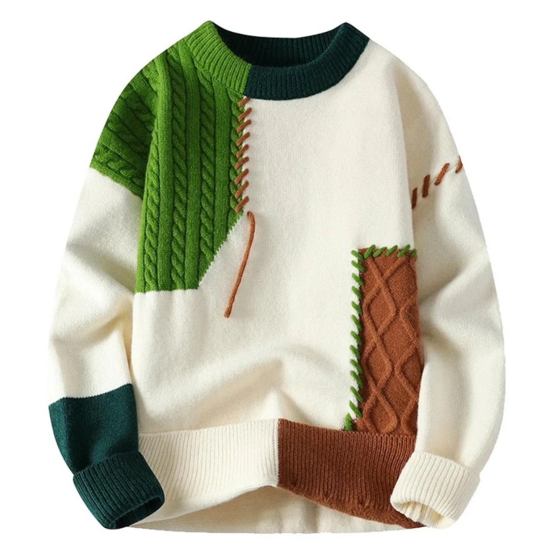 Patchwork | Artistic Wool Knit Sweater