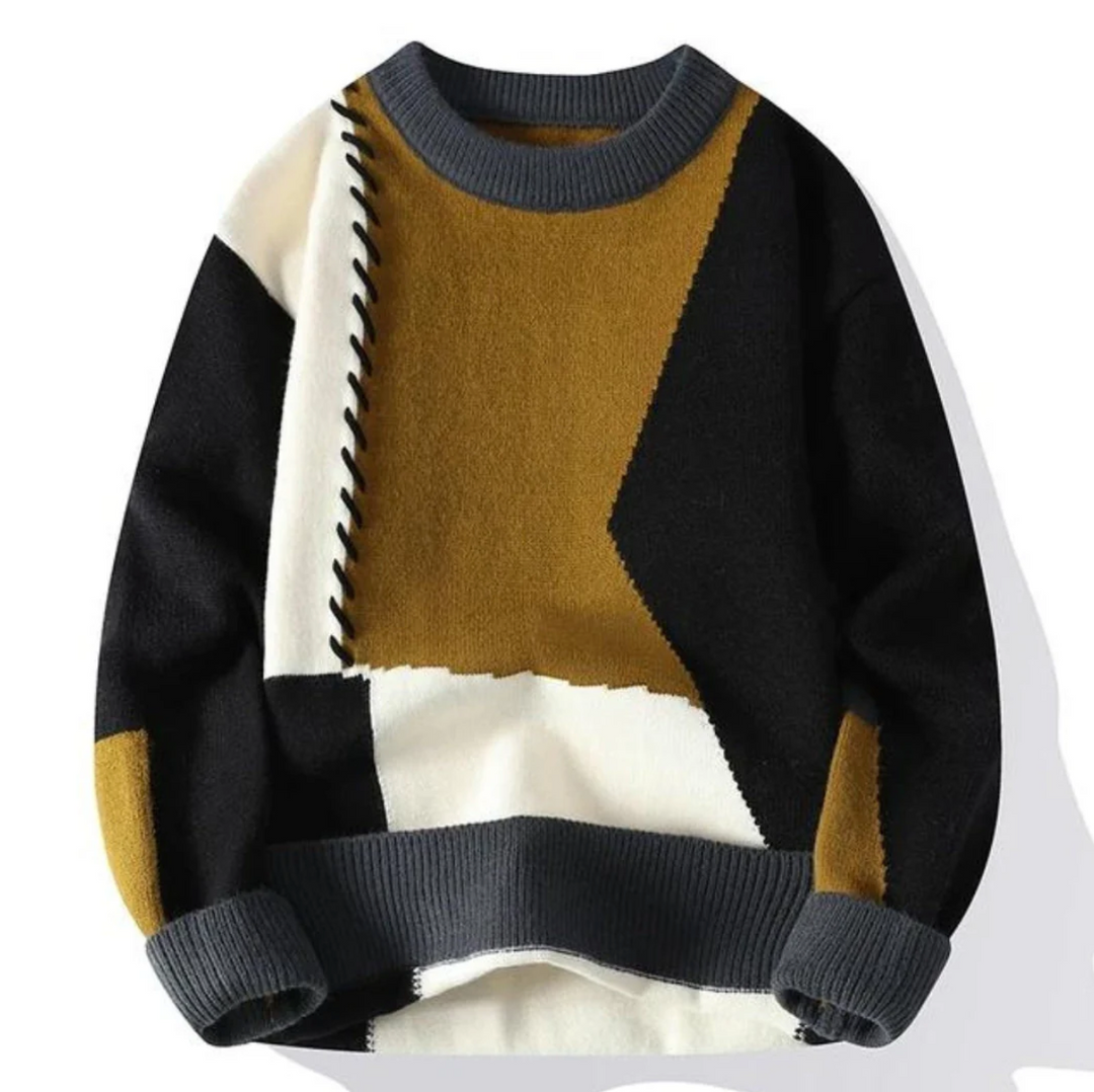 Patchwork | Artistic Wool Knit Sweater