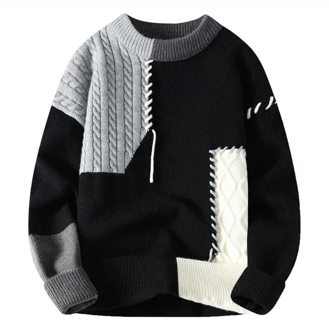 Patchwork | Artistic Wool Knit Sweater
