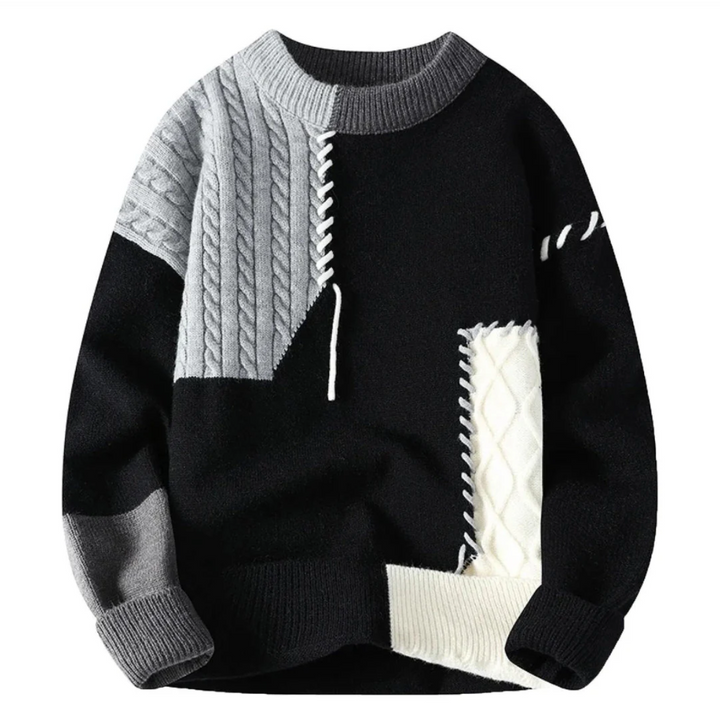 Patchwork | Artistic Wool Knit Sweater