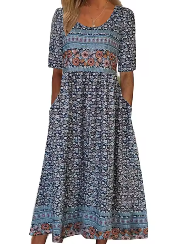 Ezra | Boho Floral Midi Dress