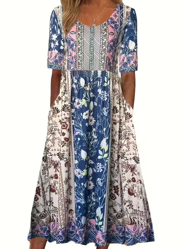 Ezra | Boho Floral Midi Dress