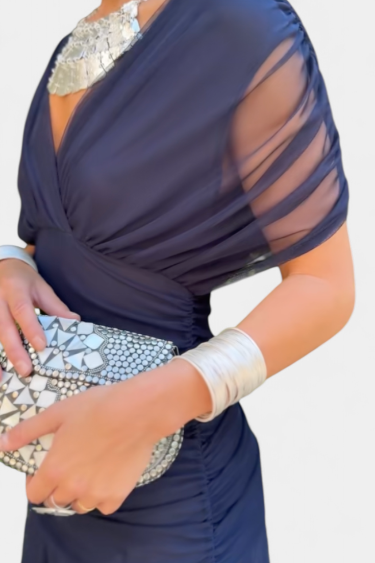 Magda™ | Long Floral Dress with V-Neck