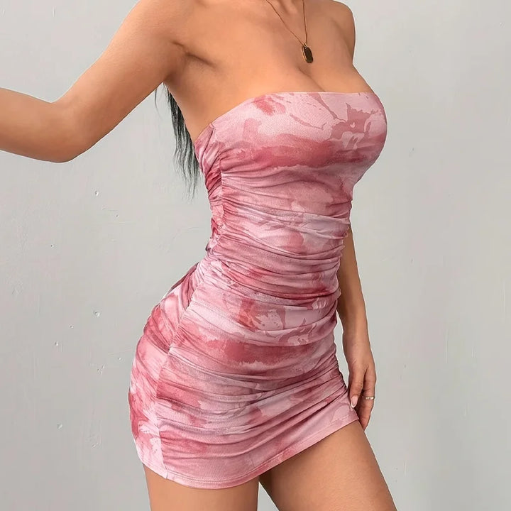 Luna - Blush Strapless Mini Dress