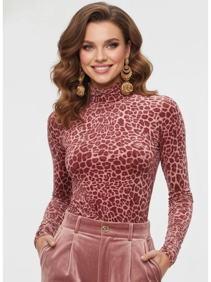 Isabella - Leopard High-Neck Top