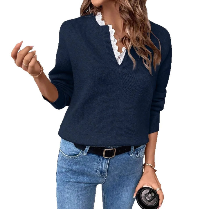 Jane | Ruffle V-neck Sweater