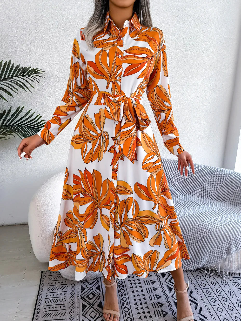 Lala | Floral Shirt Maxi Dress