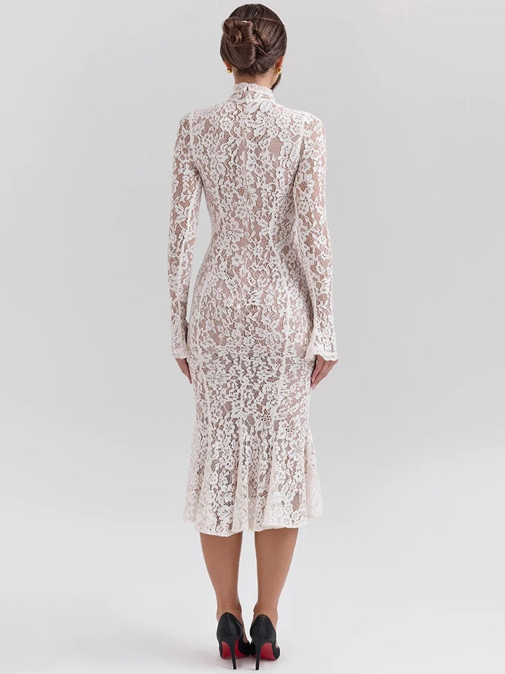 Elira - Lace Contour Midi Dress