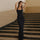 Zareya | Plunge Halter Maxi Dress - Black