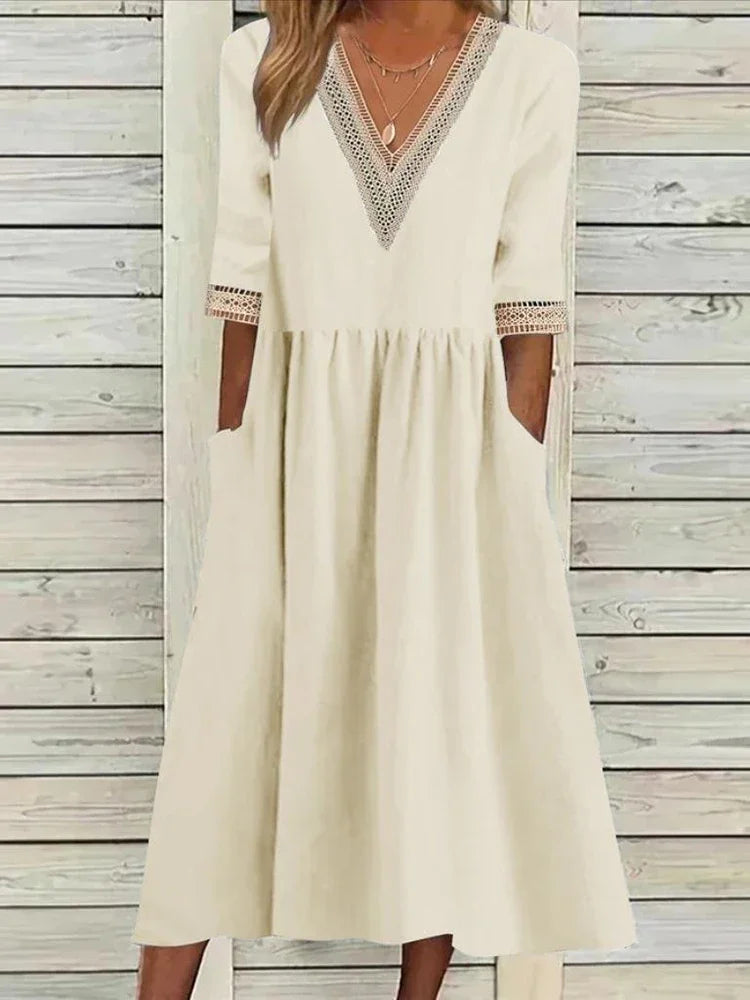Estella | Breezy Lace Midi Dress