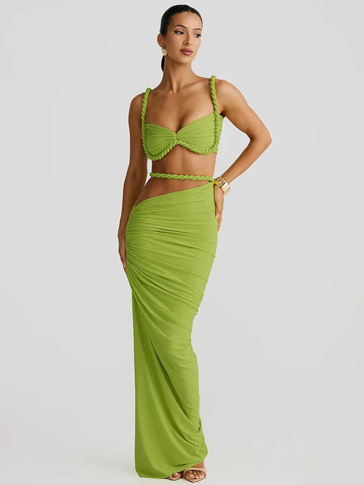 Velmira | Backless Skirt Set