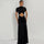 Solena | Pleated Cut-Out Maxi Dress - Black
