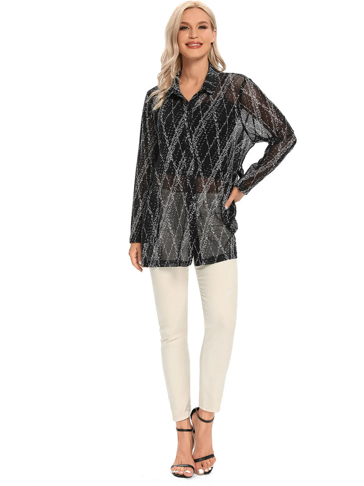 Scarlett - Sheer Print Shirt