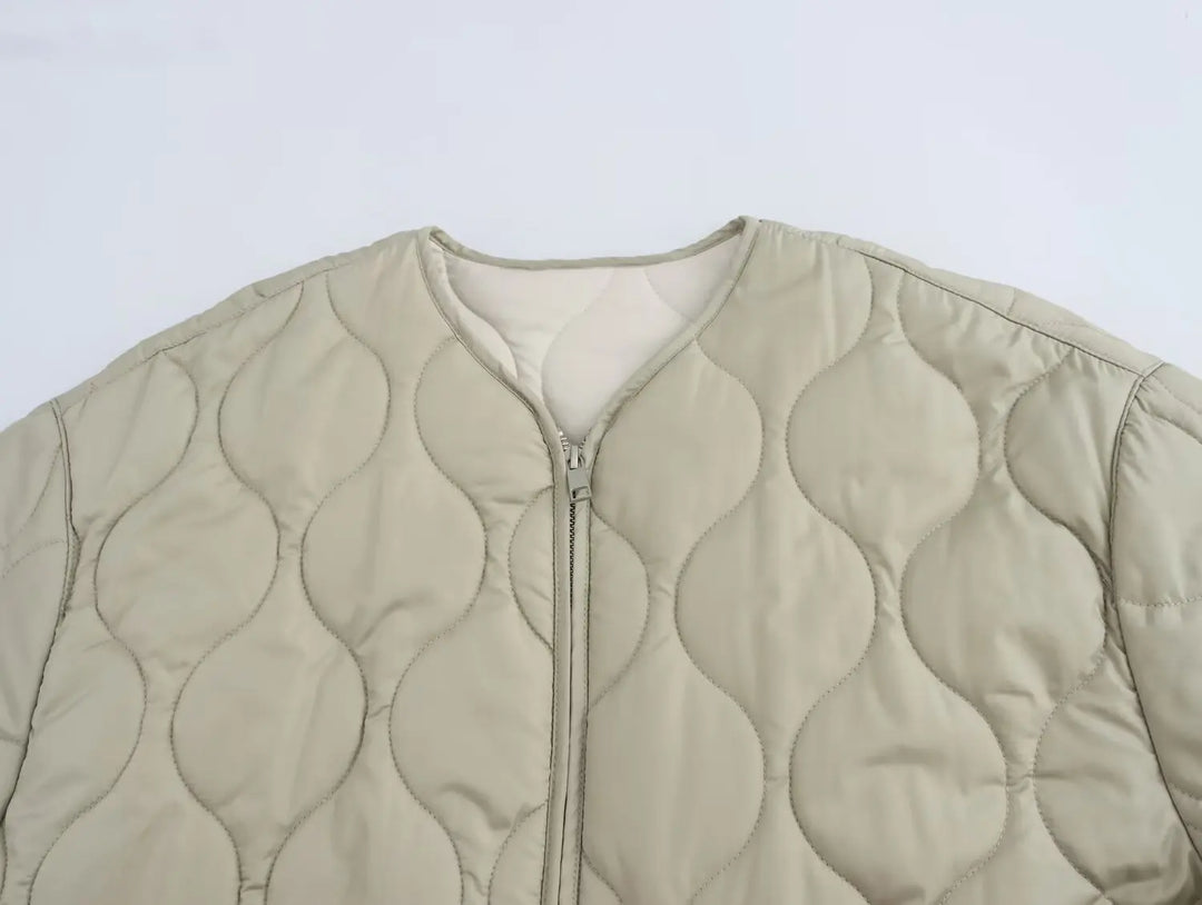 Arden - Collarless Quilted Jacket