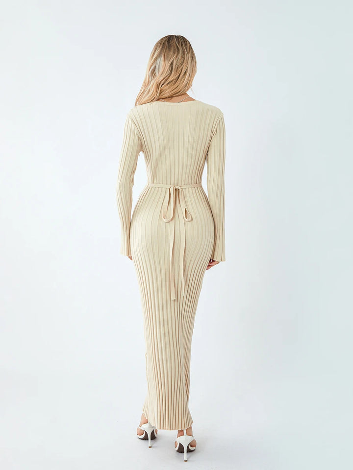 Mia - Ribbed Knit Maxi Dress