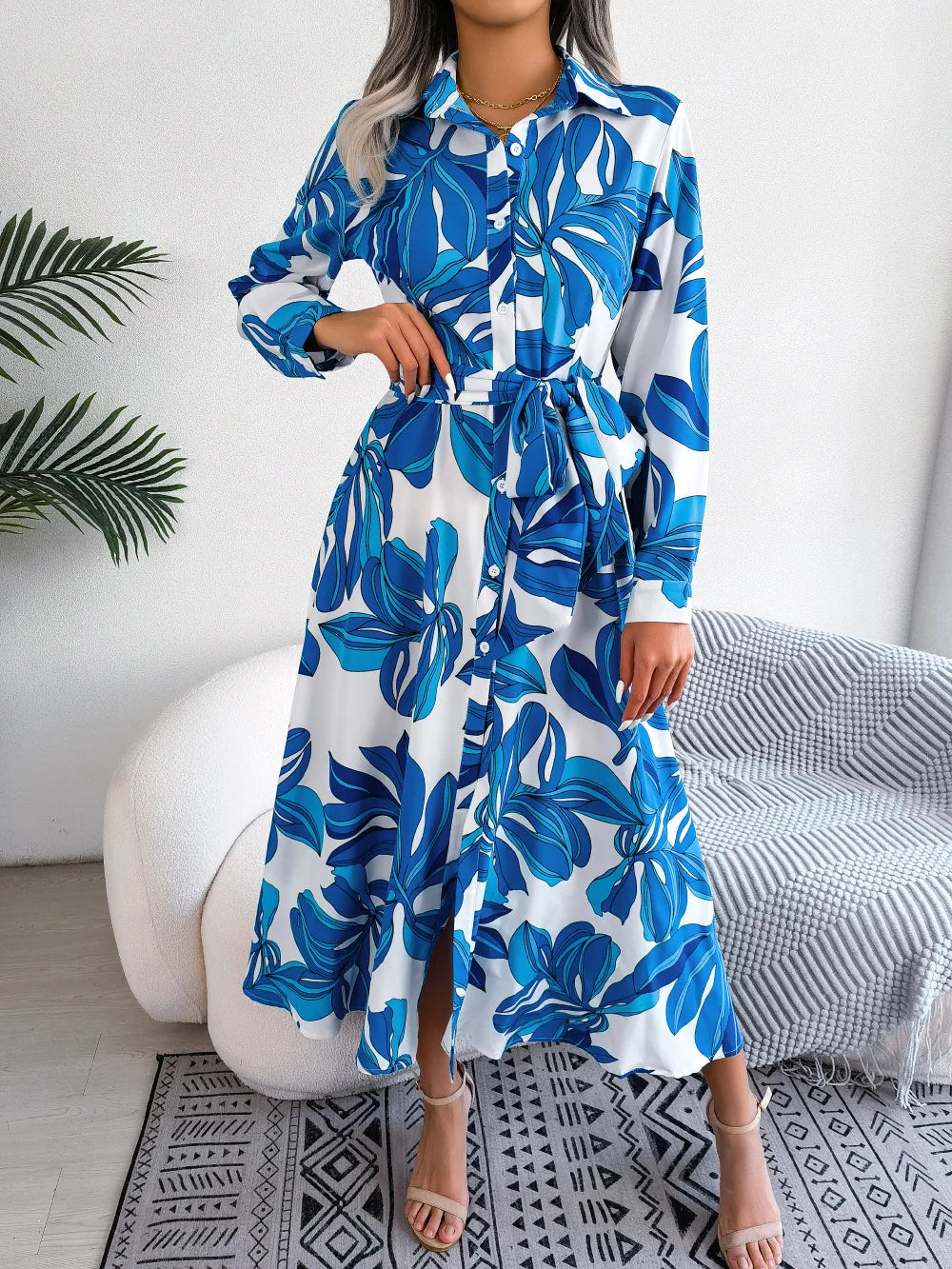 Marielle | Floral Shirt Maxi Dress