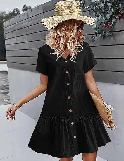Keilah | Breezy Button Mini Dress